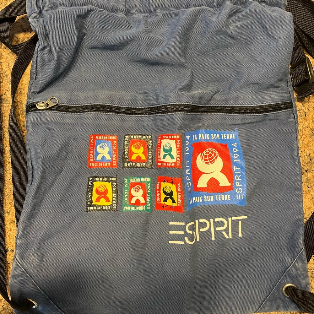 Esprit Blue Backpack with Graphic Design